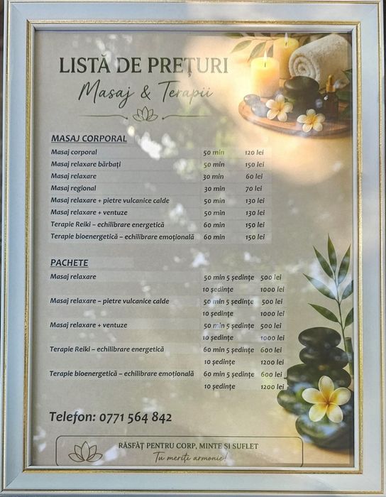 Terapia reiky & bioenergoterapie vindecare trup,suflet,minte +Masaj relaxare