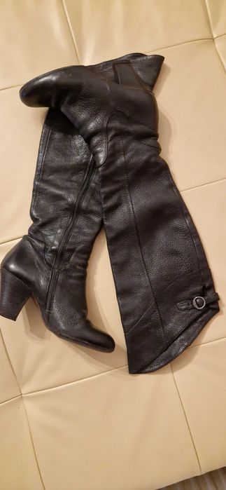 Vand cizme peste genungi, piele naturala, marime 35