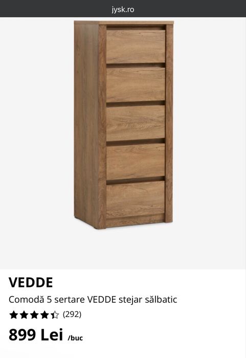 Vand comoda Vedde 5 sertare