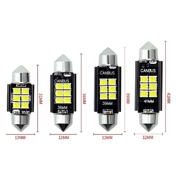 Комплект диодни Led , лед крушки за интериор 31мм,36мм,39мм, 41мм осве