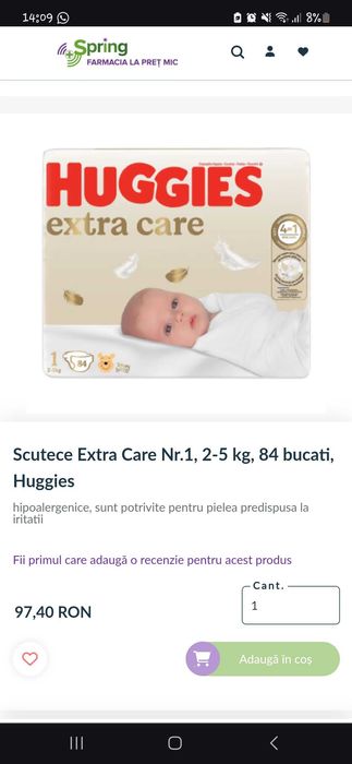 Scutece huggies nr 1