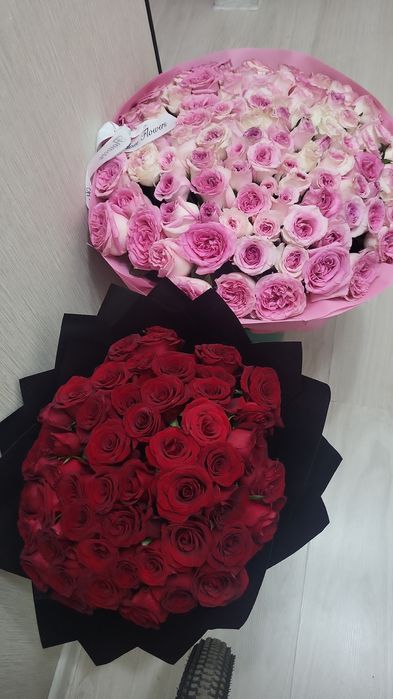 Цветы розы 51роз и 101 роз