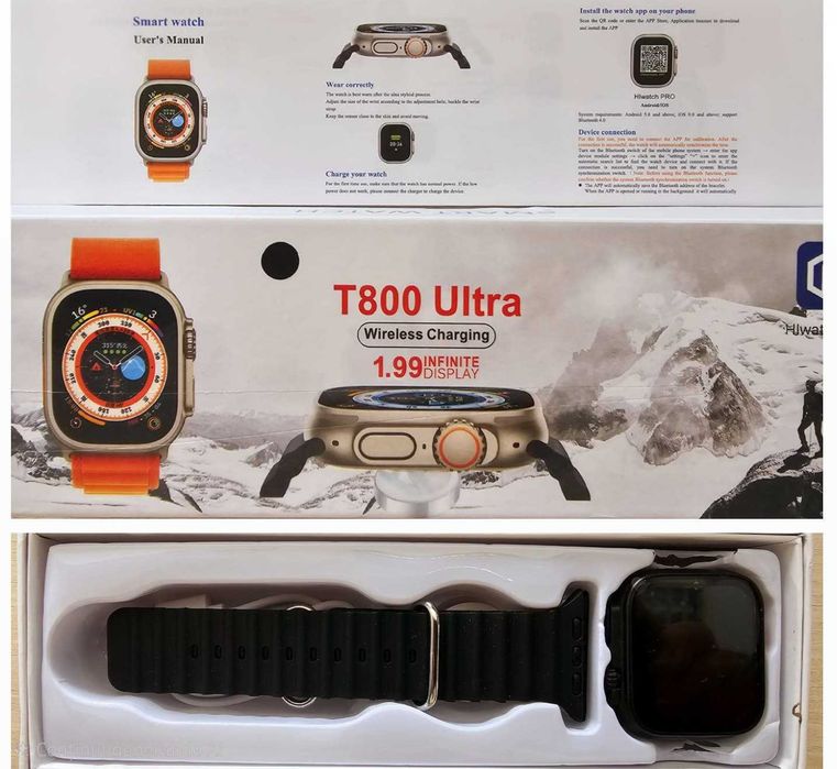 Smartwatch T800 Ultra Smartwatch Series 8 + 10 curele!!!