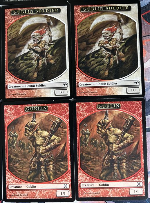 Magic The Gathering – Colecție 24 Goblin Tokens (Lorwyn, Shadowmoor, Eventide, 10E, etc.)