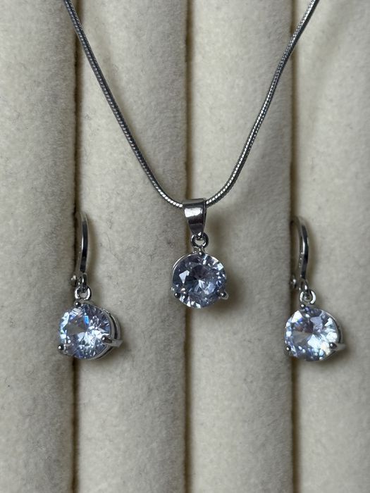 Set lantsior si cercei argint 925