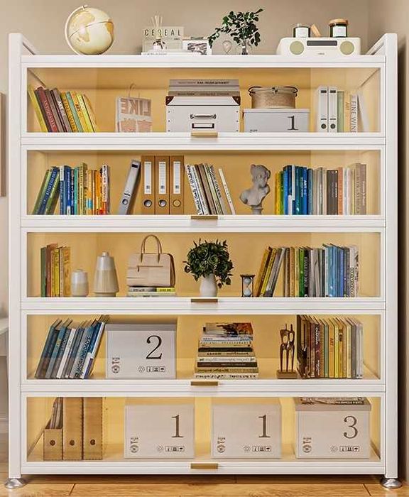 Стильные стеллажи и полки для гостиной из металла