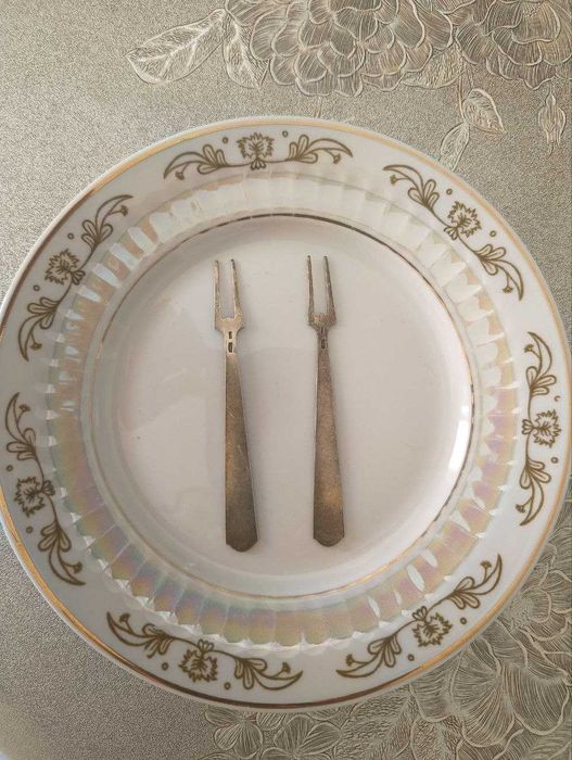Серебряные вилки с позолотой! Оригинальный дизайн!