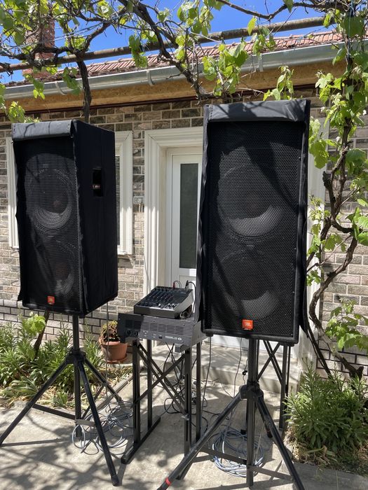 Vand set boxe JBL cu amplificator si mixer
