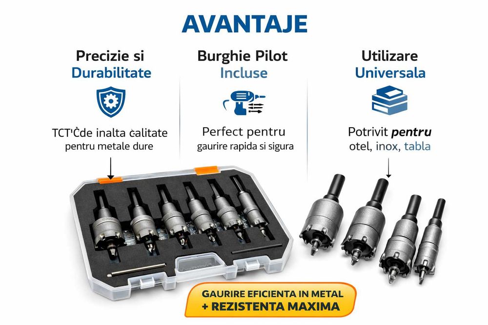 Set Carote TCT Haina 6 Piese Metal
