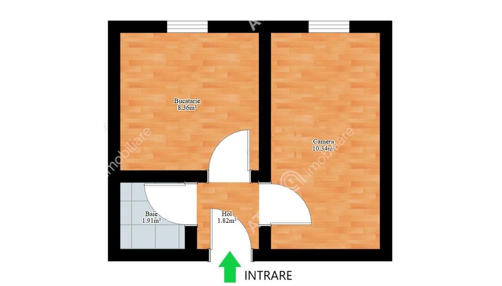Garsoniera decomandata la etajul 1 in zona Lupeni din Sibiu