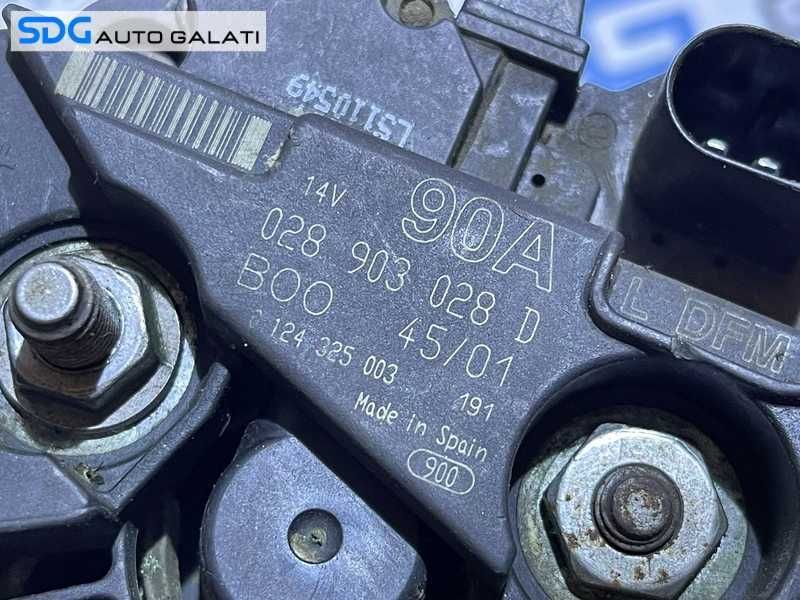 Alternator 90A VW Golf 4 1.4 B 1998 - 2006 Cod 028903028D 0124325003 [S0093]