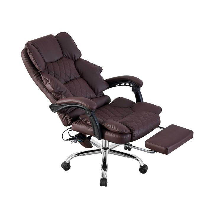 Scaun birou profesional Visoli, functie masaj Brown Luxury confort