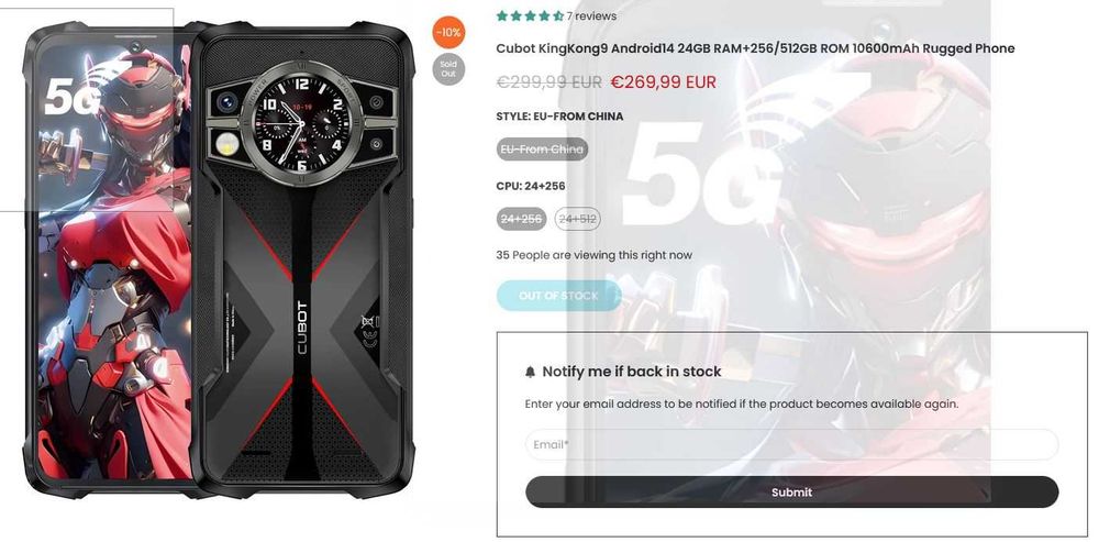 Удароустойчив Cubot KingKong 9 | Android 14 | 24GB RAM | 256GB | Като Нов!!!