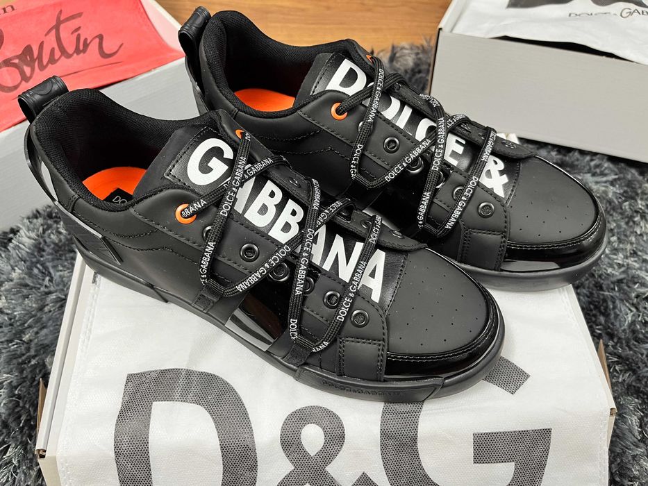 >- Calitate Premium -< Sneakers low top - adidași - pantofi casual-elegant bărbați Dolce & Gabbana Portofino trend vara 2026