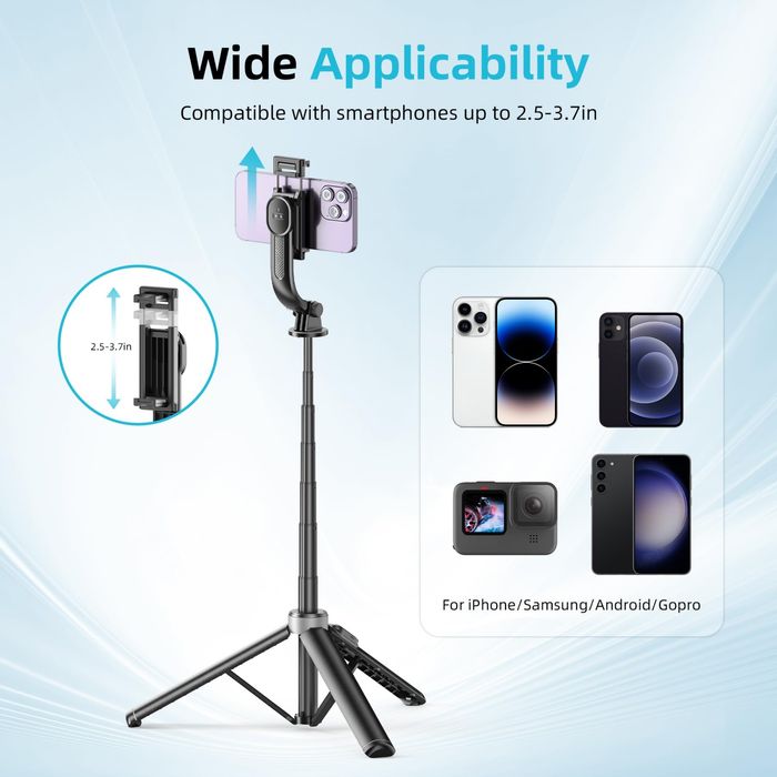 qirita 130см. селфи стик статив разтегателна стойка за мобилен телефон
