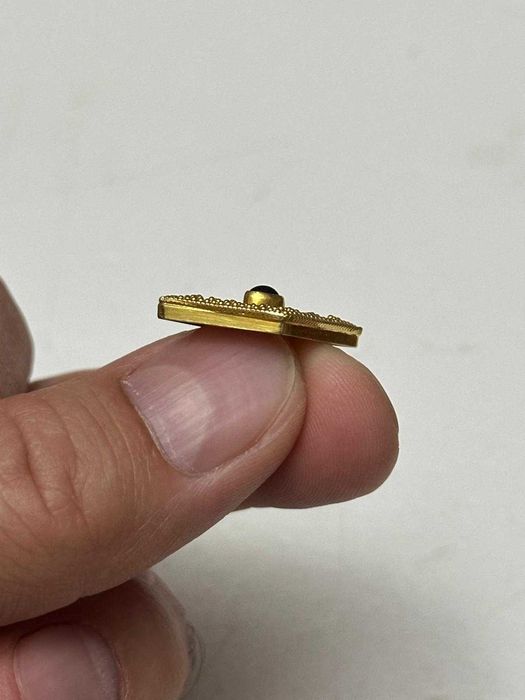 CERCEI AUR 22K + 2 SAFIRE x 0.30CT - Cabochon - Facuti manual - Vintage - 6.7g. - Deosebiti !