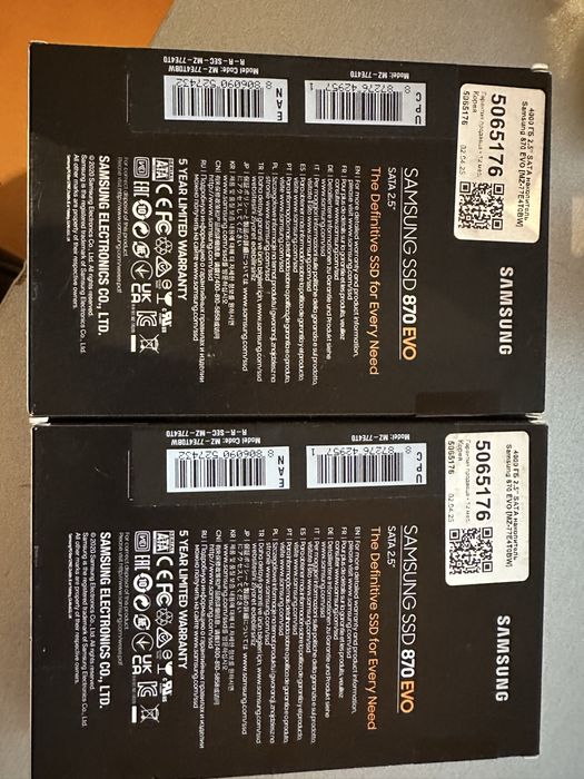 Новые ссд Samsung 870 evo 4TB