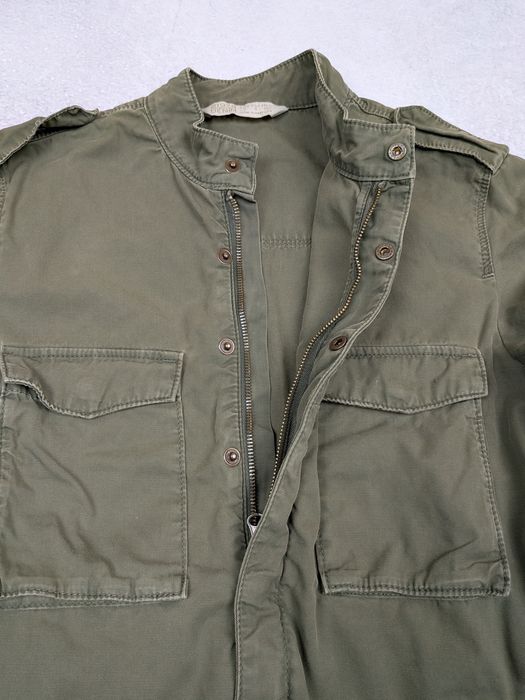 Jachetă Zara Stil Militar Verde Kaki cu Buzunare și Capse - Mărimea S
