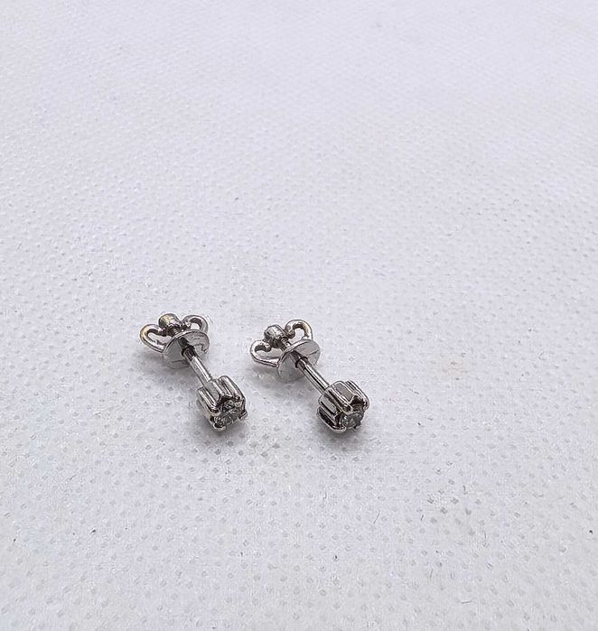 Серьги гвоздики Белое золото