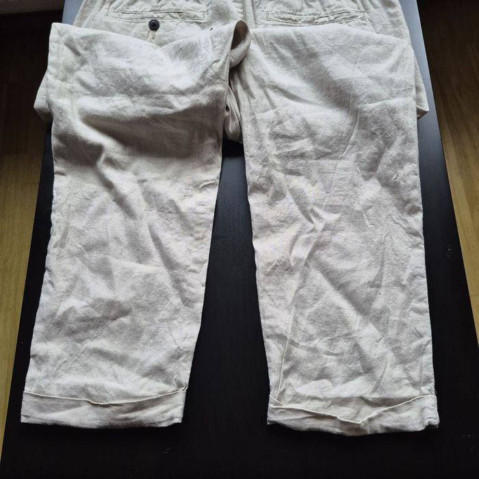 Pantaloni relax fit din In si bumbac