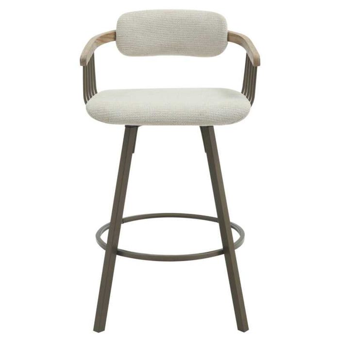 Бар стол, HM9990.01, Екрю, Сив, Текстил, 51.5х48.5х89см.