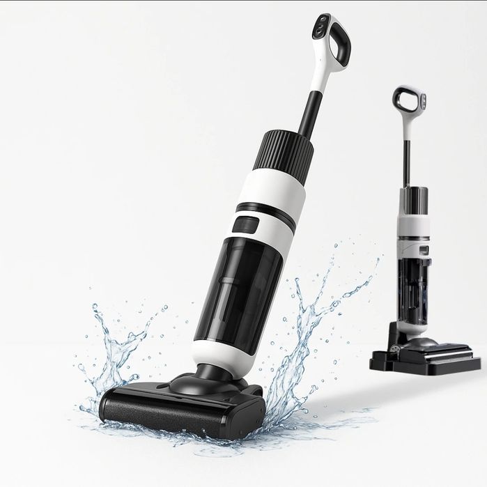 Aspirator Vertical cu Spalare Macvi® OZ01 Pro Fara Fir Autocuratare, Dezinfectare Apa, Putere 12000Pa, Autonomie 60 Min Ecran LED 2 Rezervoare