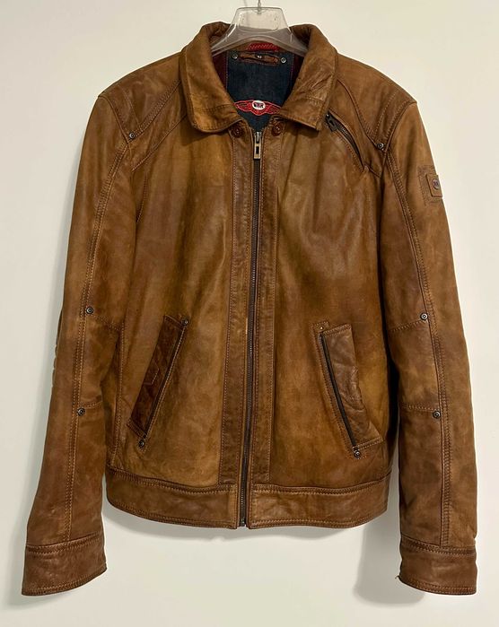Geacă Piele Naturală DNR Red Label Donders Mărimea 52 Maro Stil Biker Moto