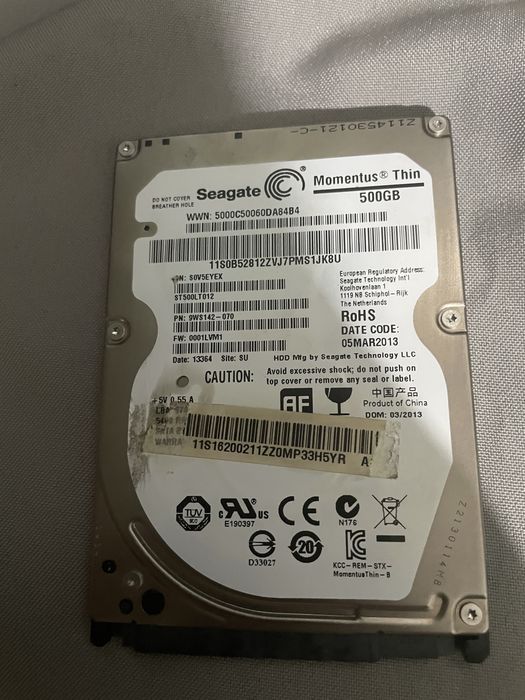 Hard Disk Laptop Seagate Momentus Thin 500GB
