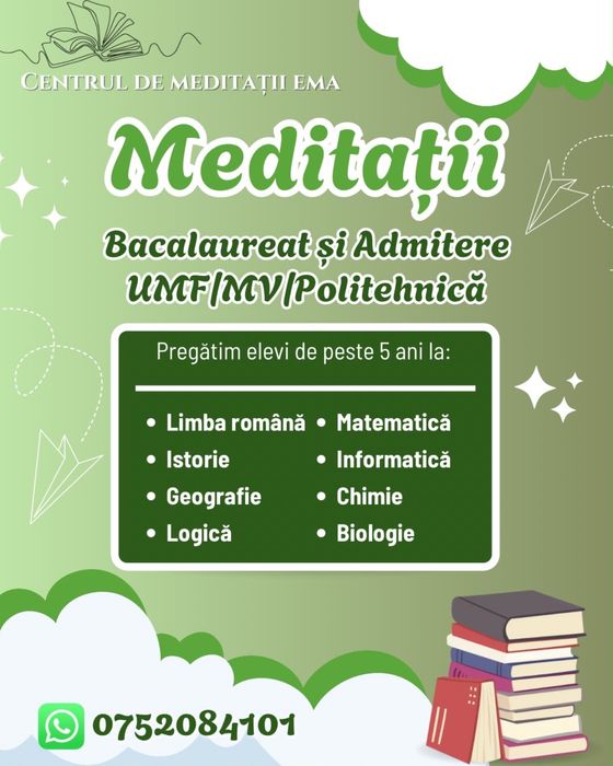 Meditații limba romana, istorie, geografie, logica, matematica, informatica, chimie, biologie