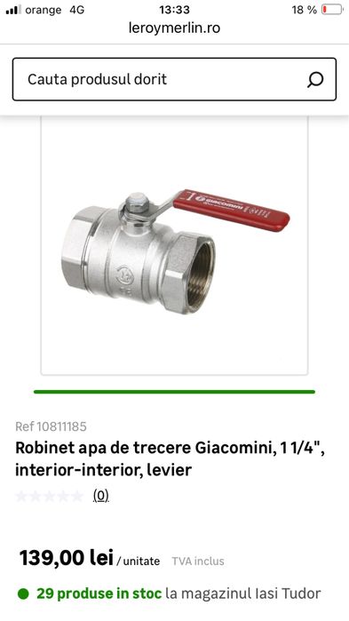 Robineti Apa de trecere Giacomini 1Tol,1 1/2,1 1/4