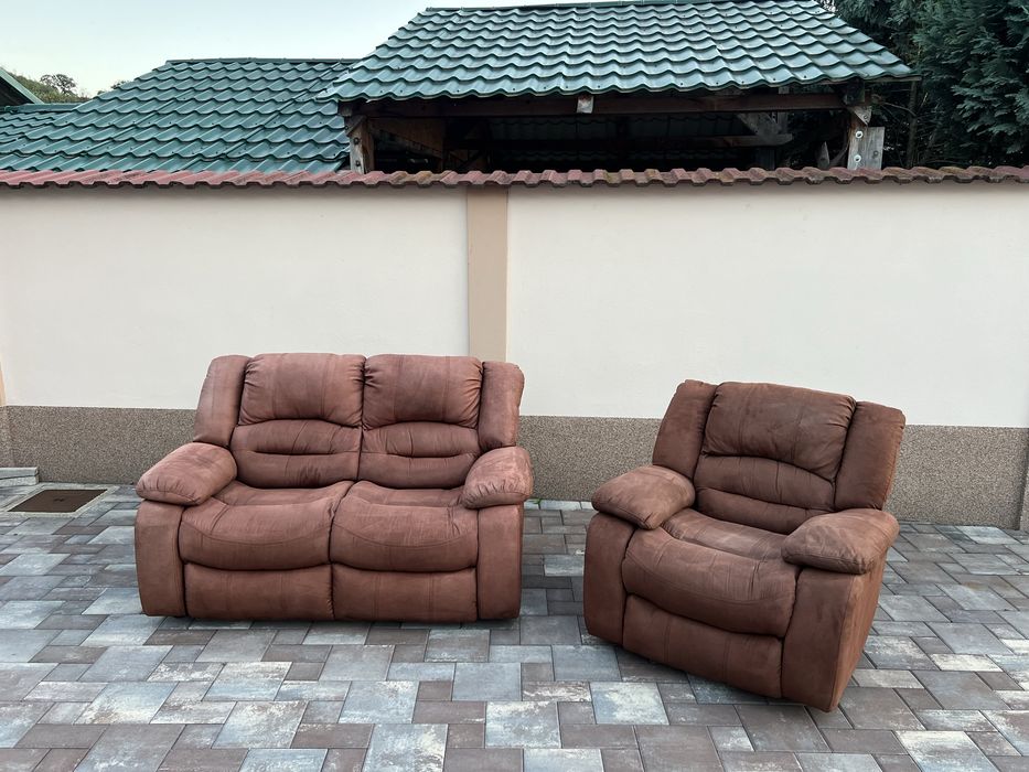 Set Canapea ~ Canapele 2 - 1 Alcantara cu Recliner