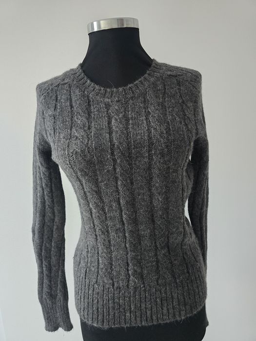 Pulover din lana de alpaca pulover gri femei din lana moale
