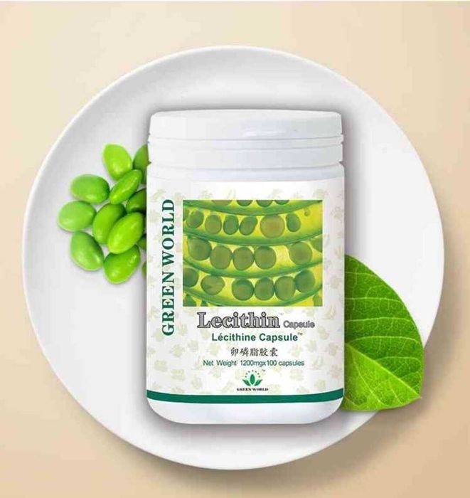 Lecitina Premium 1200 mg 100 capsule Forte Softgel Soia Imbunatateste Inteligenta Memoria Previne Dementa Senila Regenerare Piele Creier Ficat