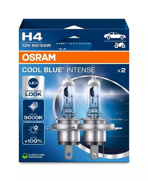 Автомобилни крушки Osram COOL BLUE INTENSE +100% H1/H4/H7/H8/H11/HB3/HB4/HIR2/ксенонови(XENON/HID)
