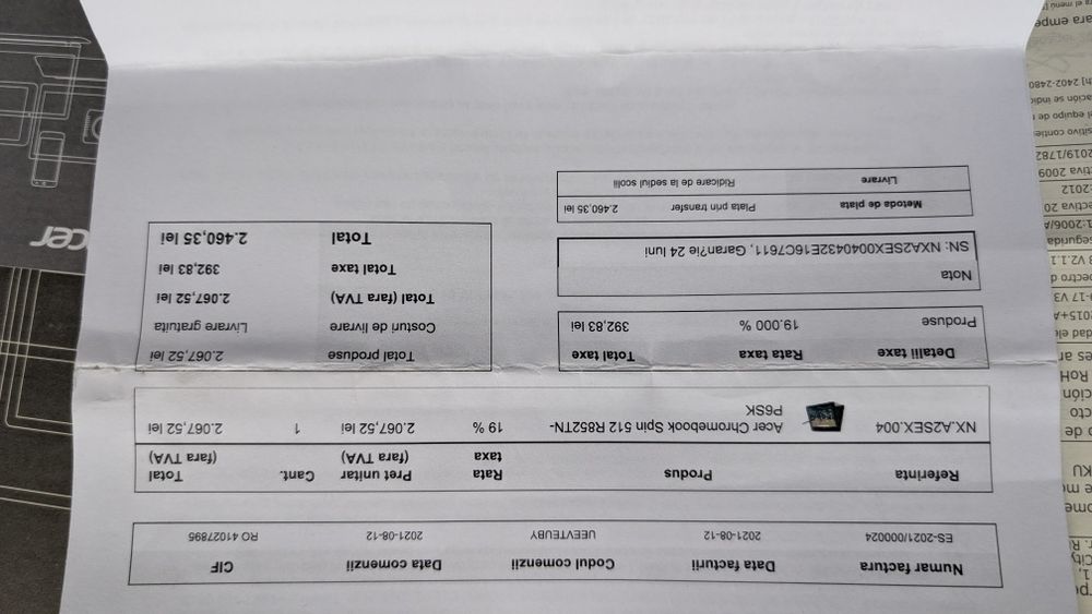 Acer Chromebook spin512 2-1 Tableta si laptop