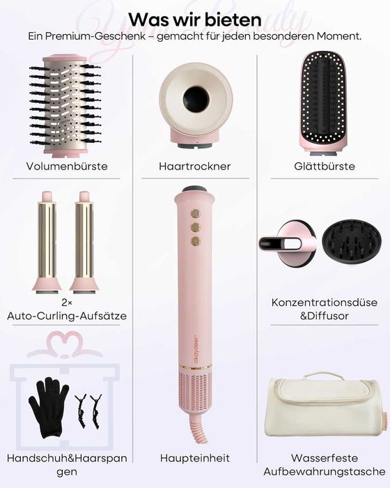 Мултифункционален стайлър за коса okaydeer 7 в 1 Розов (Нов)