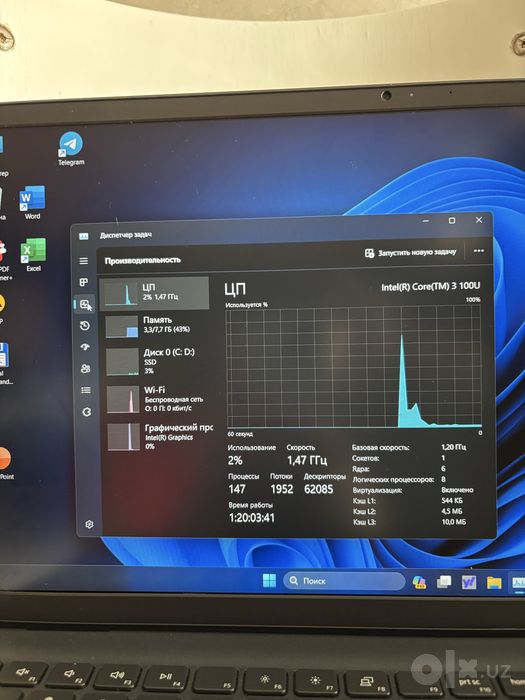 Ноутбук-dell (8 Gb)