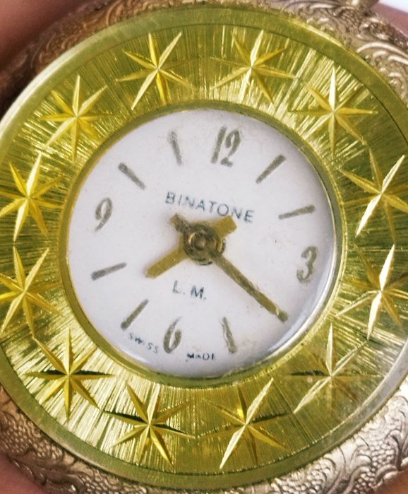 Ceas de damă Binatone pandantiv, mecanic, din oțel inoxidabil, vintage