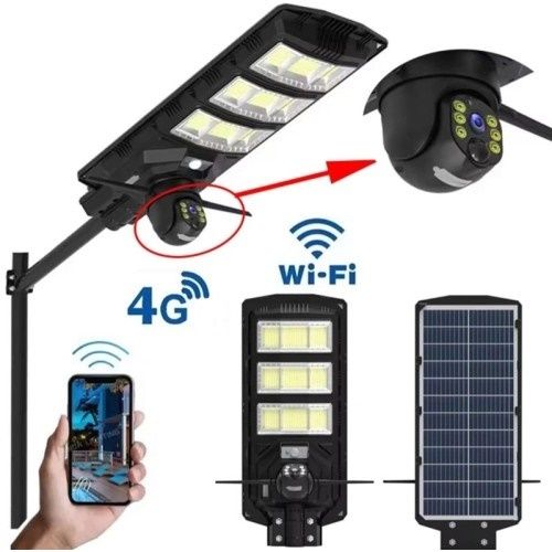 Слънчева улична лампа и охранителна камера за видеонаблюдение Wifi/4G