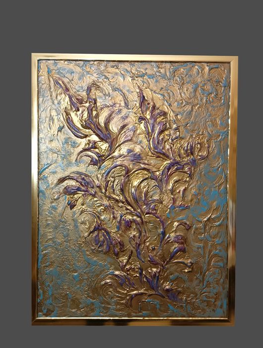 Интерьерная картина  -акрил, поталь, текстура