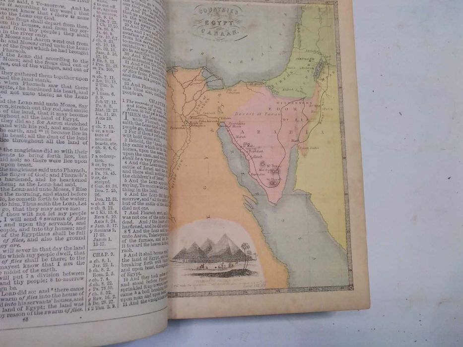 Biblia / Biblie veche ,engleza, 1871, 15x10x3 cm , coperta piele