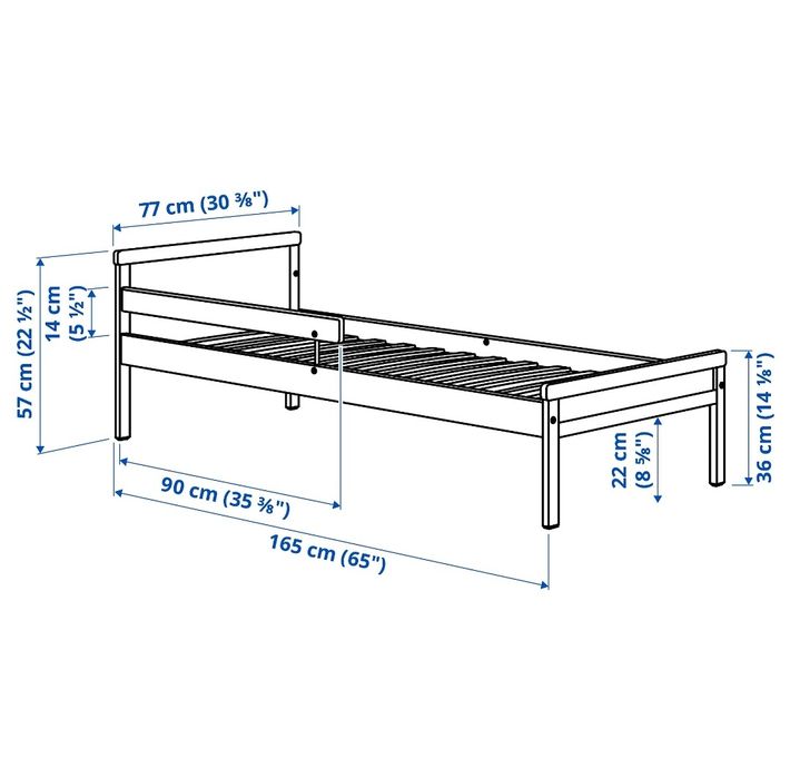 Pat copii Ikea, 70x160 cm, cu saltea