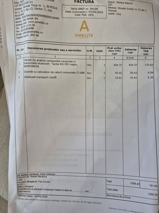 Cântar profesional personal inteligent cu analiză corporală și transfer de date pe telefon negru RD-953