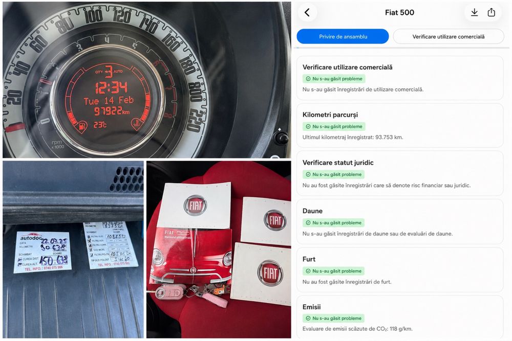Fiat 500 97.000KM Cutie Automata Euro5