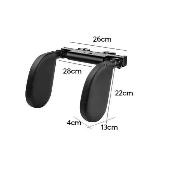 Кожена Регулируема автомобилна облегалка за глава и врат - Черна