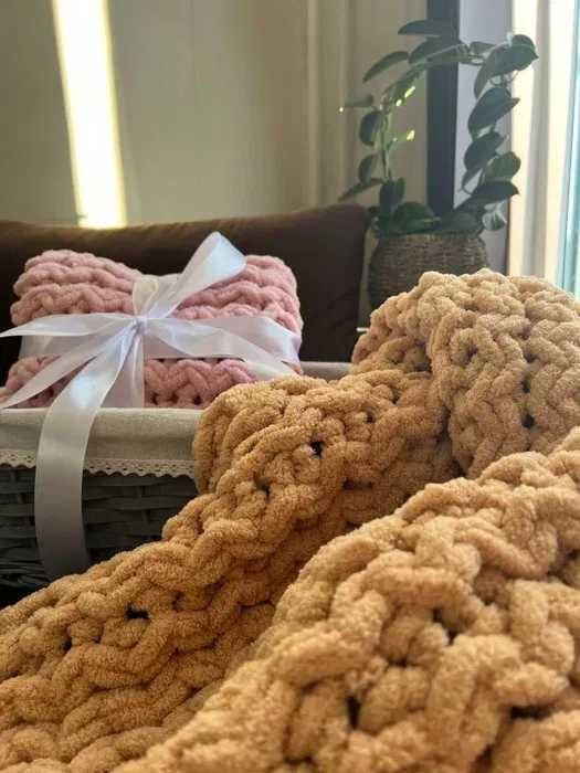 Пухкави плетени одеяла Ализе ръчна изработка, идеален подарък за бебе