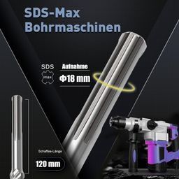 Burghiu SDS MAX 35 × 260 mm – 4 tăișuri din carbură, pentru beton (argintiu)
