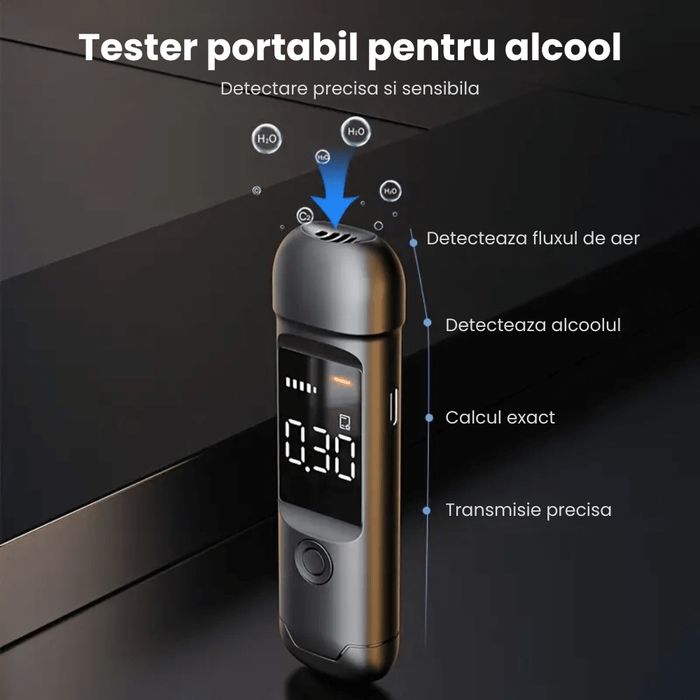 Etilotest Profesional  Non Contact Cu Precizie 0.015 Si Calibrare Automata,Display LCD Iluminat