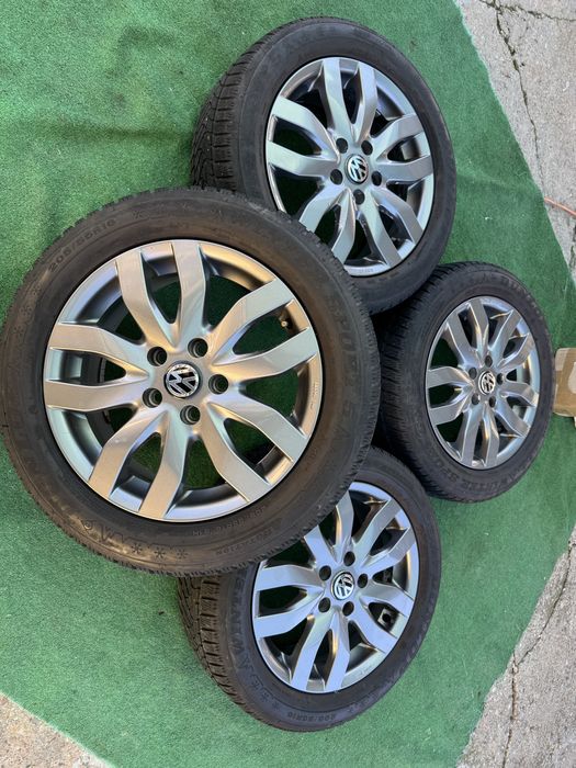5x112 16 със зимни гуми dunlop 7mm за vw golf 5,6 passat touran kadi skoda seat