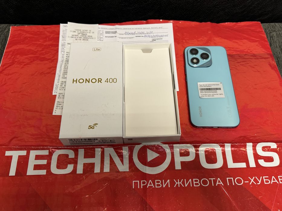 ЧИСТО НОВ 256GB Honor 400 lite 5G Technopolis Гаранция до 2г. Green